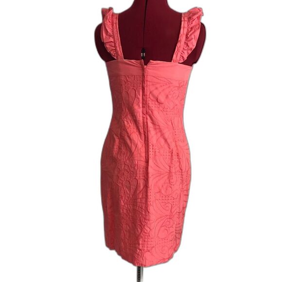 Lilly Pulitzer Serafina Dress Size 2 Pink Salmon A Dollop of Scallop Eyelet - Picture 11 of 11